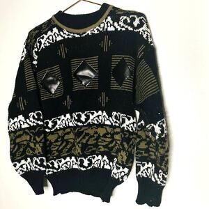 Vintage French Toast Black Grey Boys Longsleeve Grandpa Crewneck Sweater Size 16